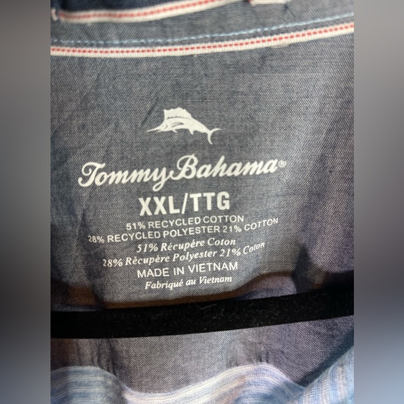 Tommy Bahama Mens Island Modern Fit Polo Shirt Size XXL Blue Pocket Button - Picture 4 of 7